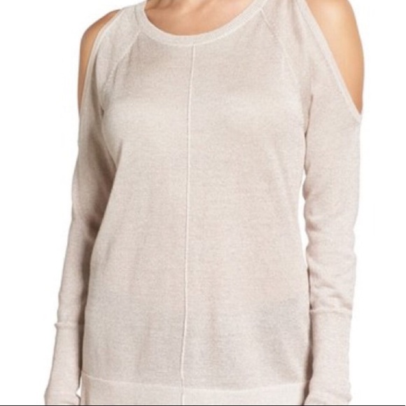 Vince Camuto Sweaters - Vince Camuto Cream Open Shoulder Sweater